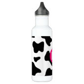 Quirky Cow Pattern Pink Monogram Waterfles (Links)