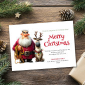 Quirky cranky Claus custom editable Christmas card Feestdagenkaart
