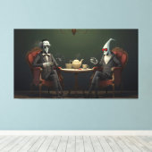 Quirky Creepy twisted tea drink heren Canvas Afdruk (Insitu (Houten vloer))