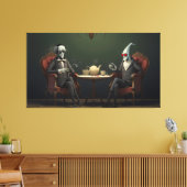 Quirky Creepy twisted tea drink heren Canvas Afdruk (Insitu (Woonkamer))