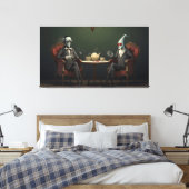 Quirky Creepy twisted tea drink heren Canvas Afdruk (Insitu (Slaapkamer))