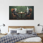 Quirky Creepy twisted tea drink heren Canvas Afdruk (Insitu (Slaapkamer))