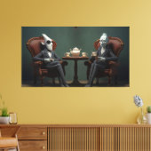 Quirky Creepy twisted tea drink heren Canvas Afdruk (Insitu (Woonkamer))