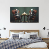 Quirky Creepy twisted tea drink heren Canvas Afdruk (Insitu (Slaapkamer))