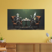 Quirky Creepy twisted tea drink heren Canvas Afdruk (Insitu (Woonkamer))