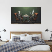 Quirky Creepy twisted tea drink heren Canvas Afdruk (Insitu (Slaapkamer))