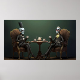 Quirky Creepy twisted tea drink heren Poster