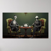 Quirky Creepy twisted tea drink heren Poster (Voorkant)