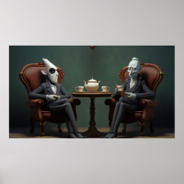 Quirky Creepy twisted tea drink heren Poster