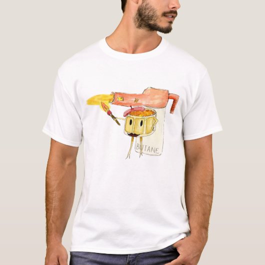 Quirky Creme Brulee Cute Dessert Funny Cartoon Art T-shirt (Voorkant)