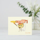 Quirky Creme Brulee Dessert Funny Cartoon Humor Briefkaart (Staand voorkant)