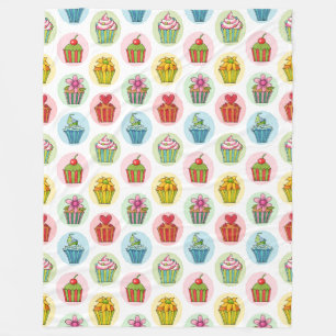 Quirky Cupcakes Fleece Blanket, groot Deken