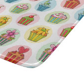 Quirky Cupcakes Glass Cutting Board 6"x7" Snijplank (Hoek)