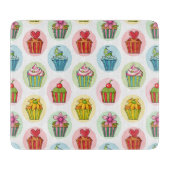 Quirky Cupcakes Glass Cutting Board 6"x7" Snijplank (Voorkant)
