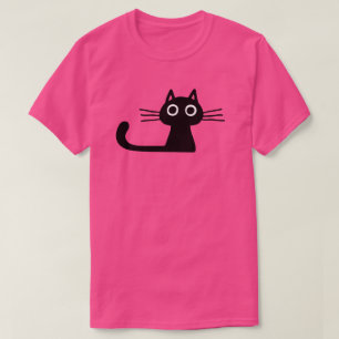 Quirky Cute Black Kitty Cat met Long Whiskers T-shirt
