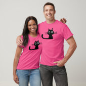Quirky Cute Black Kitty Cat met Long Whiskers T-shirt (Unisex)