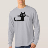 Quirky Cute Black Kitty Cat met Long Whiskers T-shirt (Voorkant)