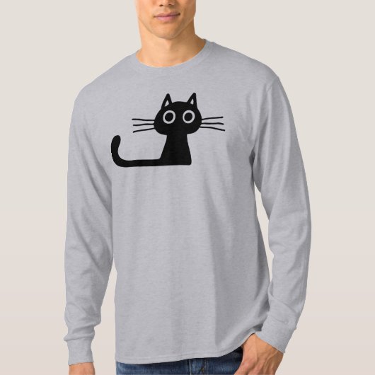 Quirky Cute Black Kitty Cat met Long Whiskers T-shirt