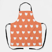 Quirky Cute Chicken Pattern Sinaasappel Schort (Voorkant)