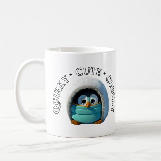 Quirky Cute Cudly Tea Mok | Cadeau Mok Penguin (Links)