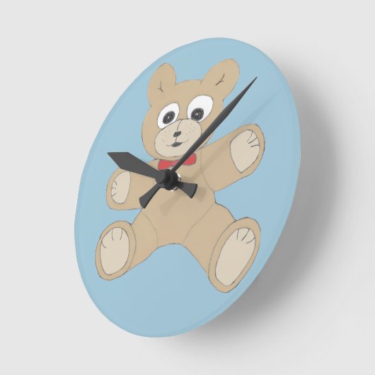 Quirky Cute Teddy Bear Ronde Klok (Hoek)