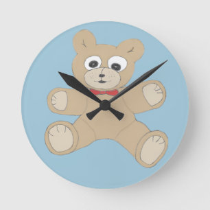 Quirky Cute Teddy Bear Ronde Klok