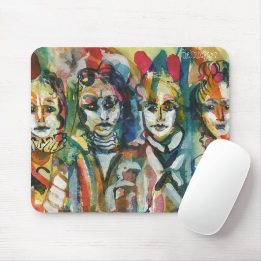 Quirky Dames II Waterverf Mousepad Muismat (Met muis)