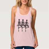 Quirky Dancing Ballerina Skeletons Tanktop (Voorkant)