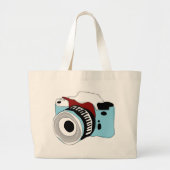 Quirky digitale camera illustratie grote tote bag (Voorkant)