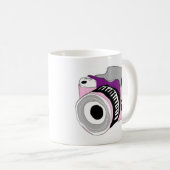 Quirky digitale camera illustratie koffiemok (Voorkant rechts)