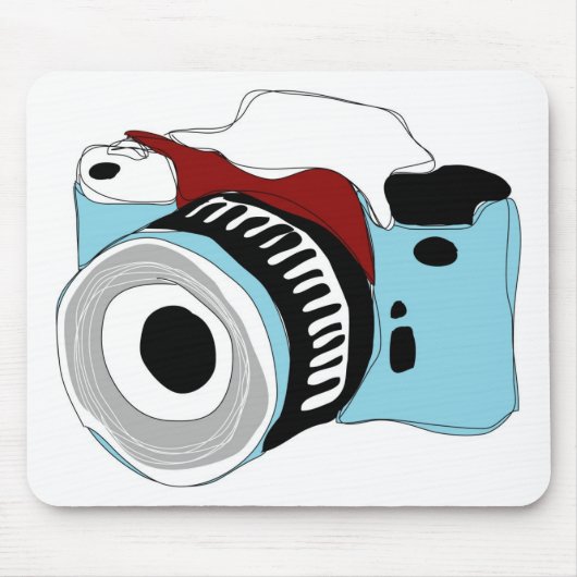 Quirky digitale camera illustratie muismat (Voorkant)