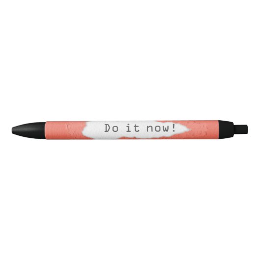 Quirky doe het nu Motivatie Citaat Zwarte Inkt Pen (Voorkant)