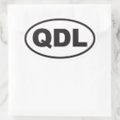 Quirky Dog Lady Ovale Sticker (Tas)