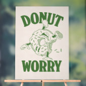 Quirky Donut Worry Poster – Green Donut Character (Neutraal)