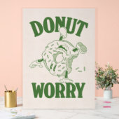 Quirky Donut Worry Poster – Green Donut Character (Huwelijk)