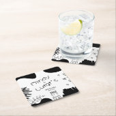 Quirky Doodle Shapes Script Wedding Kartonnen Onderzetters (Insitu)