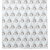 Quirky Dripping Watering Can Pattern Douchegordijn (Voorkant)