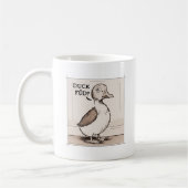 Quirky Duck Scandinavische Joke Cartoon Pastel Koffiemok (Links)