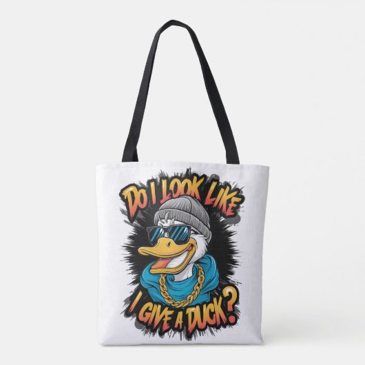 Quirky Duck: Zie ik eruit alsof ik een eend geef? Tote Bag (Achterkant)