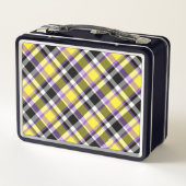 Quirky Eclectische Boho Nonbinary Plaid Pride Vlag (Achterkant)