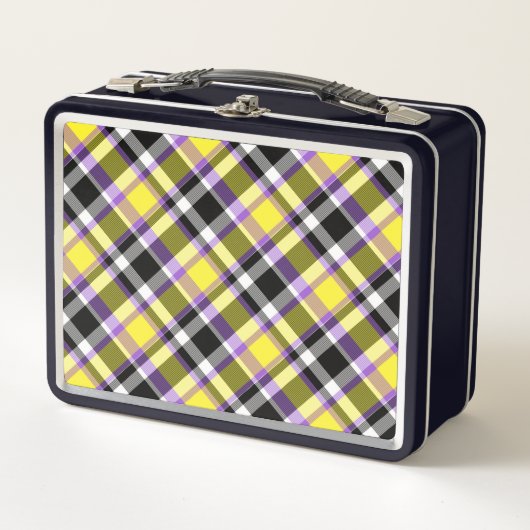 Quirky Eclectische Boho Nonbinary Plaid Pride Vlag (Voorkant)
