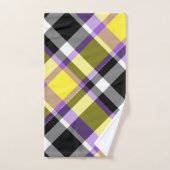 Quirky Eclectische Boho Nonbinary Plaid Pride Vlag Bad Handdoek (Handdoek)