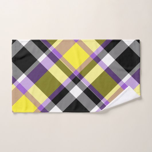 Quirky Eclectische Boho Nonbinary Plaid Pride Vlag Bad Handdoek (Handdoek)