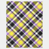 Quirky Eclectische Boho Nonbinary Plaid Pride Vlag Fleece Deken (Voorkant)