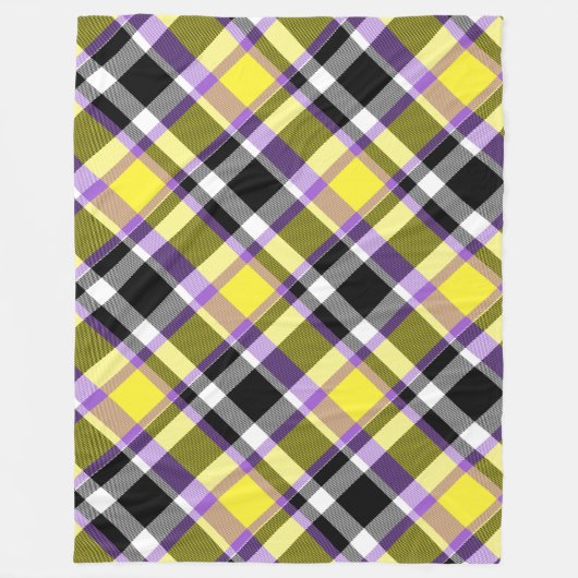 Quirky Eclectische Boho Nonbinary Plaid Pride Vlag Fleece Deken (Voorkant)