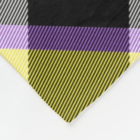Quirky Eclectische Boho Nonbinary Plaid Pride Vlag Fleece Deken (Hoek)