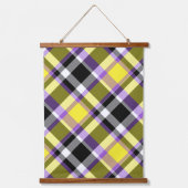 Quirky Eclectische Boho Nonbinary Plaid Pride Vlag Hangend Wandkleed (Voorkant 2)