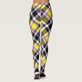 Quirky Eclectische Boho Nonbinary Plaid Pride Vlag Leggings (Achterkant)