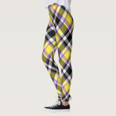 Quirky Eclectische Boho Nonbinary Plaid Pride Vlag Leggings (Links)