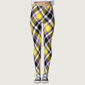 Quirky Eclectische Boho Nonbinary Plaid Pride Vlag Leggings (Voorkant)